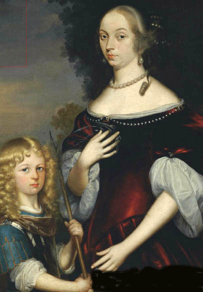 Anne Madeleine d'Angennes et Charles-Louis d'Orléans-Longueville déguisé en Ares - par Jan Mijtens